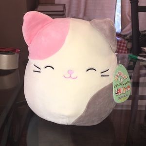 grey and pink cat squishmallow